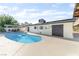 Backyard with a sparkling pool and outdoor lounge area for entertaining at 4301 Fortune Ave, Las Vegas, NV 89107