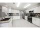 Bright kitchen with modern appliances, stylish mosaic backsplash, white cabinetry, and a convenient layout for cooking and entertaining at 5133 Burr Oak Dr, Las Vegas, NV 89130
