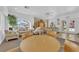 Inviting common area with comfortable seating, a round wooden table and stylish decor at 6480 Annie Oakley Dr # 112, Las Vegas, NV 89120