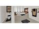 Bright bathroom with fireplace, featuring a large bathtub and bay window at 6739 Quapaw St, Las Vegas, NV 89149