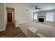 Spacious living room featuring a fireplace and lots of natural light at 8010 Coffee Tree Ct, Las Vegas, NV 89123