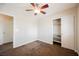 Bedroom with fan, carpet, and closet at 9490 Thunder Sky St # 102, Las Vegas, NV 89178
