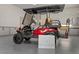 Garage with a golf cart, and built in cabinets at 1 Costa Del Sol Ct, Henderson, NV 89011