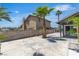 Backyard featuring a block wall, concrete, and palm trees at 1638 Candice St, Las Vegas, NV 89156