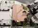 Bird's eye view of property with backyard and roof highlighted. Lot lines are approximate, not a survey at 1721 Mill Canyon Dr, Las Vegas, NV 89128