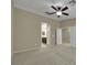 Bedroom featuring a ceiling fan and doorway to bathroom at 1976 Galleria Spada St, Henderson, NV 89044