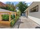 Backyard with a garden, a patio, and manicured landscaping at 204 Canyon Dr, Las Vegas, NV 89107