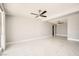Spacious living room featuring new marble-style tile flooring at 4558 Sheppard Dr, Las Vegas, NV 89122