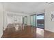 Living room features ample natural light, wood floors and seamless access to the outdoor patio at 4843 S Torrey Pines Dr # 101, Las Vegas, NV 89103