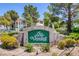 Welcoming community sign with beautiful landscaping at 4843 S Torrey Pines Dr # 101, Las Vegas, NV 89103