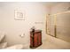Bathroom with vanity, shower with glass doors, and elegant cabinet at 4911 Mount Pleasant Ln, Las Vegas, NV 89113