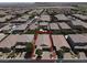 Aerial shot of a home with a well-maintained yard in a tranquil neighborhood setting, perfect for families at 759 Star Apple Ln, Las Vegas, NV 89178