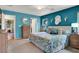 Spacious primary bedroom with coastal decor, plush bedding, and serene atmosphere at 759 Star Apple Ln, Las Vegas, NV 89178