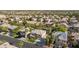 Aerial view of a neighborhood with well-maintained homes, mature trees, and desert landscaping at 8121 Eagle Clan Ct, Las Vegas, NV 89131