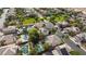 Aerial view of a neighborhood with well-maintained homes, mature trees, and desert landscaping at 8121 Eagle Clan Ct, Las Vegas, NV 89131