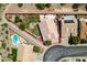 An aerial view shows the property outlined with a pool and well-maintained landscaping at 1017 Guided Dancer Ave, Henderson, NV 89015