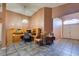 Entryway hallway with tiled flooring, vaulted ceilings, and natural light at 1017 Guided Dancer Ave, Henderson, NV 89015