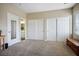 Spacious bedroom with ample closet space and neutral decor, providing a blank canvas for customization at 10749 Turquoise Valley Dr, Las Vegas, NV 89144