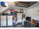 Spacious garage with additional storage and workspace, perfect for projects at 10749 Turquoise Valley Dr, Las Vegas, NV 89144