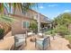Beautiful backyard with a fire pit and comfortable seating area at 1134 Pandora Canyon St, Henderson, NV 89052
