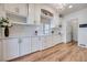 Bright kitchen featuring white cabinets, modern hardware and wood floors at 1953 Moyer Dr, Henderson, NV 89074