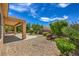 Well-maintained backyard with covered patio, desert landscaping, and a serene atmosphere at 2365 Wisconsin Dells Dr, Henderson, NV 89044