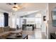 Inviting open-concept living space with a large island and seamless flow to the kitchen at 2549 Sundew Ave, Henderson, NV 89052