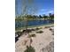 Beautifully landscaped area with various plants, rocks, and a serene water view at 3150 Soft Breezes Dr # 1033, Las Vegas, NV 89128