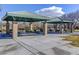 Covered picnic area with multiple tables, set in a manicured community park, ready for outdoor gatherings at 3632 Red Fir St, Las Vegas, NV 89135