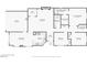 Detailed floorplan of a home featuring a living room, kitchen, bedrooms, bathrooms, a garage and a patio at 371 Legacy Dr, Henderson, NV 89014