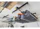 Garage storage featuring suspended ceiling racks and ample space for organization at 371 Legacy Dr, Henderson, NV 89014