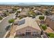 Aerial view of home featuring solar panels and fenced backyard at 4308 Brazil Palm Ct, North Las Vegas, NV 89032