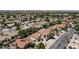 An aerial view of a residential neighborhood, showcasing well-maintained homes and lush landscaping at 459 Kelsford Dr, Las Vegas, NV 89123