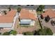 An aerial view highlighting a property with a spacious backyard and a covered patio at 459 Kelsford Dr, Las Vegas, NV 89123