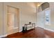 Bright foyer featuring hardwood floors, high ceilings, and a decorative console table at 5823 Falling Stream Ave, Las Vegas, NV 89131