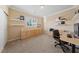 This is an office with a large built in drawer set and plantation shutters at 5823 Falling Stream Ave, Las Vegas, NV 89131