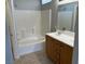 Bathroom with a tub and shower, plus a vanity with dual sinks at 6170 E Sahara Ave # 1012, Las Vegas, NV 89142