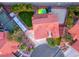Aerial view of private backyard with RV parking, pool, and landscaped yard at 7670 Descanso Ln, Las Vegas, NV 89123