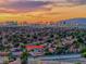 Breathtaking aerial view of the property's location with Las Vegas skyline at 7670 Descanso Ln, Las Vegas, NV 89123