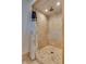 The elegant shower features tiled walls and floor, and a shower curtain at 7950 Red Barn Dr, Las Vegas, NV 89123