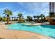 Resort style swimming pool area with lush landscaping and multiple seating areas for a relaxing experience at 222 Karen Ave # 601, Las Vegas, NV 89109