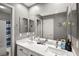 Bright bathroom with double sinks, lots of counter space, and large mirrors at 2250 Tedesca Dr, Henderson, NV 89052