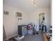 Interior view of shed showcasing a mini-fridge and bathroom access at 237 Cervantes St, Las Vegas, NV 89101