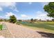 Scenic backyard view overlooking a lush golf course and a serene pond at 2816 High Range Dr, Las Vegas, NV 89134