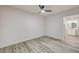 Bedroom showing spacious layout and door that leads to the bathroom at 3400 Cabana Dr # 1048, Las Vegas, NV 89122