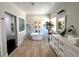 Bright bathroom with soaking tub, double vanities, and modern fixtures at 3791 Soplo Rd, Pahrump, NV 89048