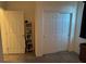 Well-organized bedroom closet offers ample storage with shelving and hanging space at 411 Hellebores Ave, North Las Vegas, NV 89084