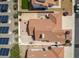Overhead aerial view of the property featuring the backyard layout and solar panels at 6 Sandwedge Dr, Henderson, NV 89074