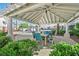 Community pool area with shaded seating and lush landscaping offers residents a relaxing outdoor space at 701 Wheat Ridge Ln # 203, Las Vegas, NV 89145