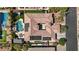 Overhead view of a resort-style backyard with desert landscaping, pool and solar panels at 7289 Sea Anchor Ct, Las Vegas, NV 89131
